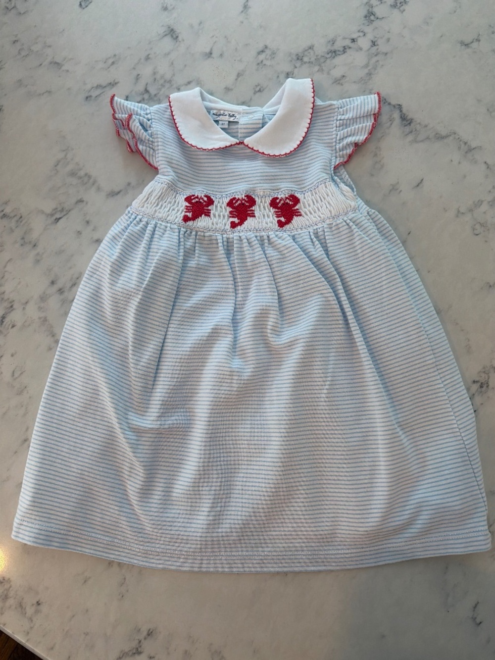 Like New! Girls Dress with Lobster Embroidery